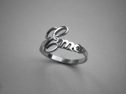 Prořezaný prsten se jménem (na zakázku s naceněním) - žluté, červené, bílé zlato