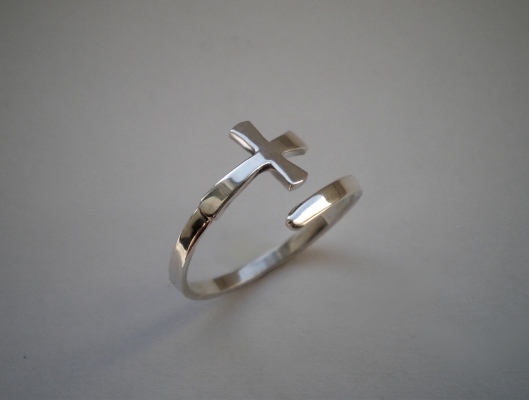 Klínový křížek - prsten - žluté, červené, bílé zlato