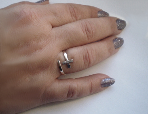 Klínový křížek - prsten - žluté, červené, bílé zlato