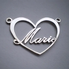 Srdce se jménem (na zakázku) - náhrdelník