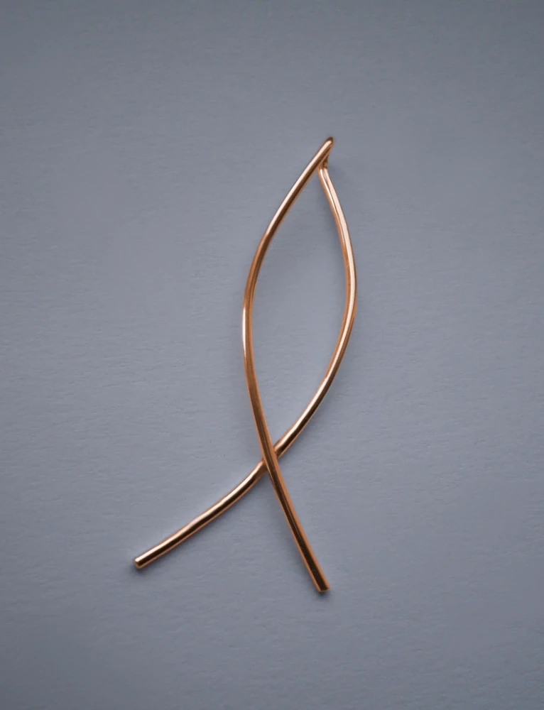 Drátěná křesťanská rybka - přívěsek - žluté, červené, bílé zlato