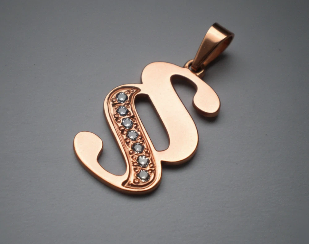 Paragraf s zirkony - přívěsek - žluté, červené, bílé zlato