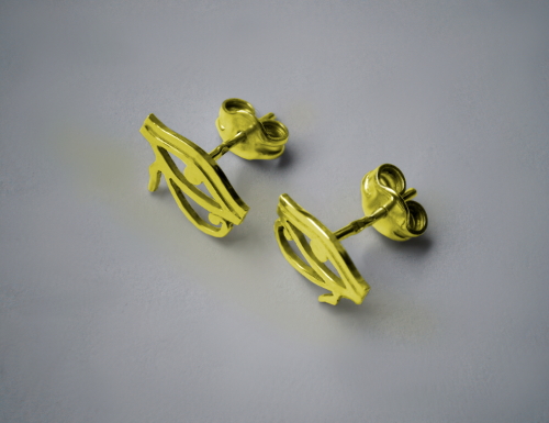 Vedžat (Horovo oko) - náušnice - žluté, červené, bílé zlato