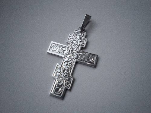 Rytý pravoslavný kříž - přívěsek