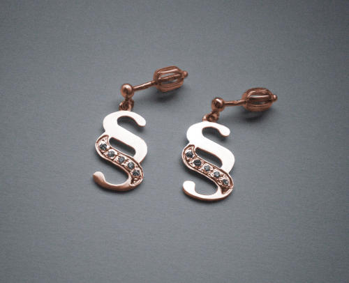 Paragraf s zirkony - náušnice - žluté, červené, bílé zlato