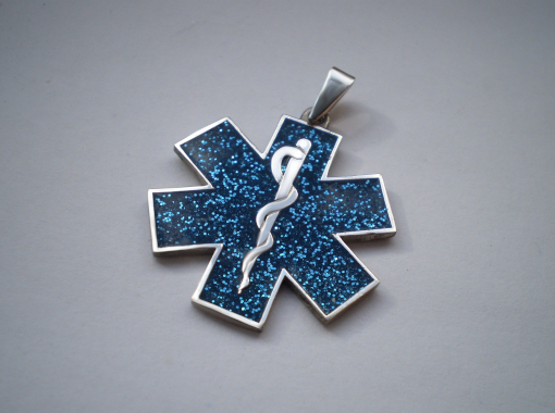 Hvězda života s modrou výplní - přívěsek