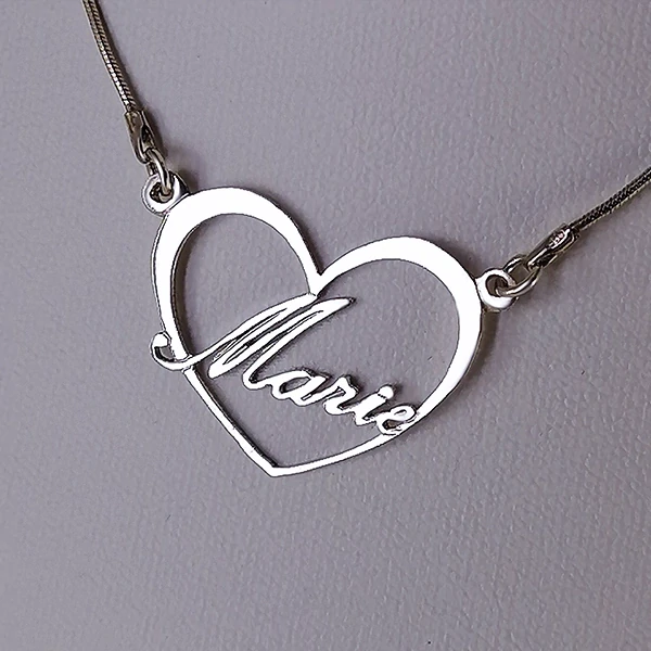 Srdce se jménem (na zakázku) - náhrdelník