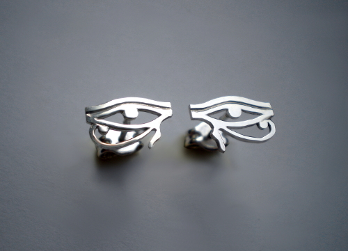 Vedžat (Horovo oko) - náušnice - žluté, červené, bílé zlato