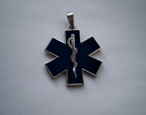 Hvězda života s modrou výplní - přívěsek