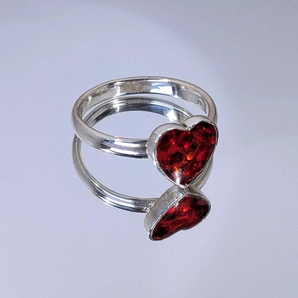 Barevné srdíčko - prsten