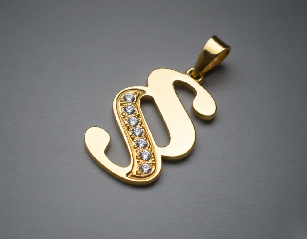 Paragraf s zirkony - přívěsek - žluté, červené, bílé zlato