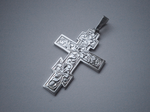 Rytý pravoslavný kříž - přívěsek