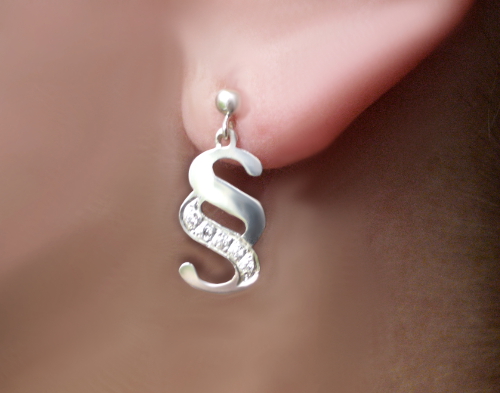 Paragraf s zirkony - náušnice - žluté, červené, bílé zlato