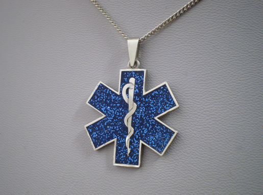 Hvězda života s modrou výplní - přívěsek