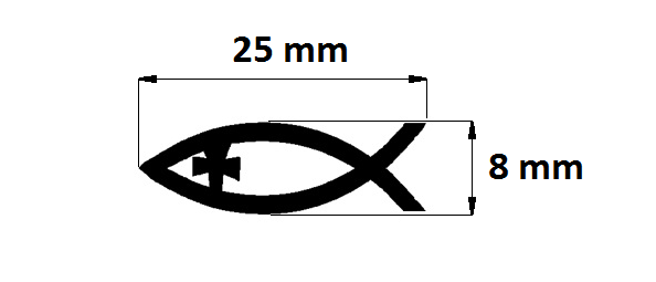 Křesťanská rybka s křížkem - odznak - žluté, bílé, červené zlato