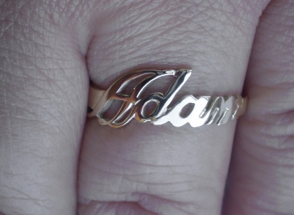 Prořezaný prsten se jménem (na zakázku s naceněním) - žluté, červené, bílé zlato