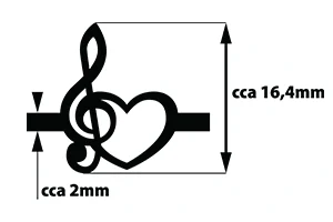 Houslový klíč se srdíčkem - prsten