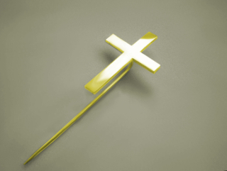 Latinský řížek - odznak - žluté, červené, bílé zlato