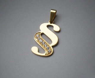 Paragraf s zirkony - přívěsek - žluté, červené, bílé zlato