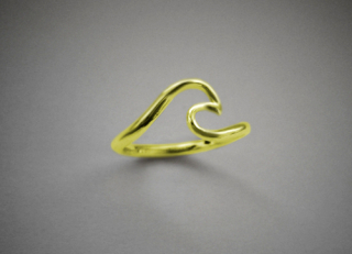 Vlnka - prsten - žluté, červené, bílé zlato