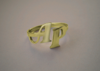 Prořezaný prsten s monogramem (na zakázku s naceněním)