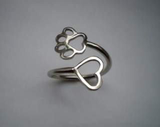 Tlapka a srdíčko - prsten